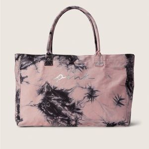 PINK Victoria’s Secret Canvas Tote in light pink/gray tie-dye